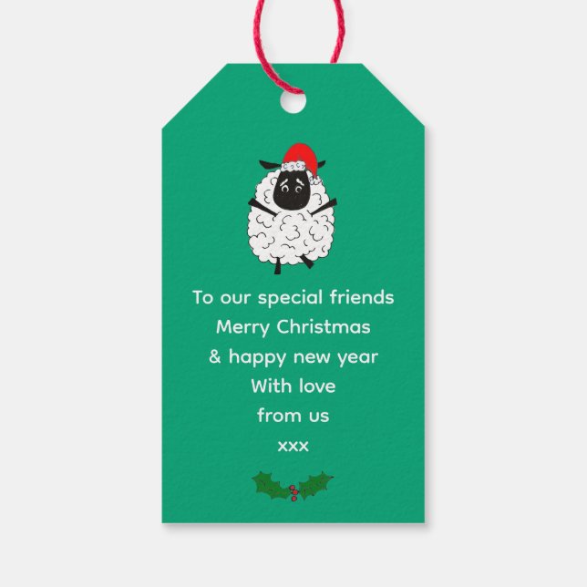 Märkre för julfår presentetikett (Baksidan)