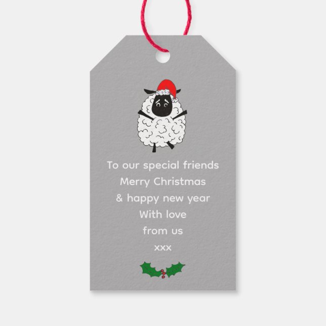Märkre för julfår presentetikett (Baksidan)