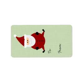 Märkre för julgåva från Cute Round Jultomten Adressetikett