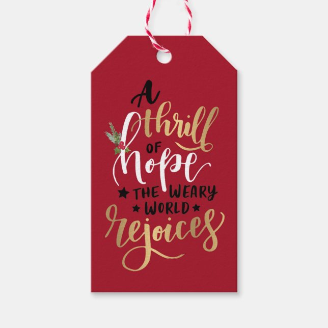 Märkre för julgåva vid hoppet presentetikett (Framsidan)