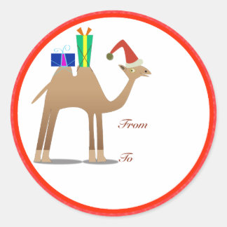 Märkre för julgåvor: Camel Runt Klistermärke