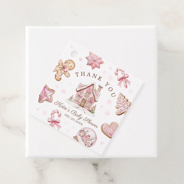 Märkre för julgingerbröd Baby Shower Favor Gift Gåvor Etiketter (På plats)