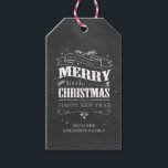 Märkre för julgranar i Rustic Chalkboard Presentetikett<br><div class="desc">Märkre för julgranar i Rustic Chalkboard. Anpassade. En del av en samling.</div>
