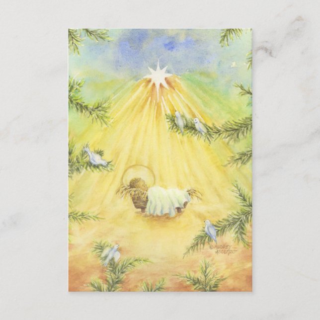 Märkre för julklapp - Adore Jesus-kuvert Tilläggskort (Framsida)