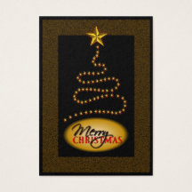 Märkre för julklapp Black och Guld Julgran Gift