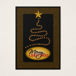 Märkre för julklapp Black och Guld Julgran Gift Visitkort