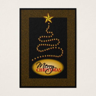 Märkre för julklapp Black och Guld Julgran Gift Visitkort