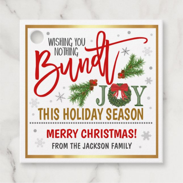 Märkre för julklapp - Cake Gift Gåvor Etiketter (Framsida)