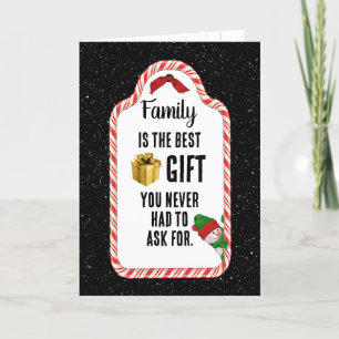 Märkre för julklapp för familjen helgkort