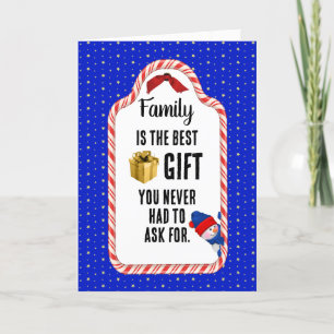 Märkre för julklapp för familjen helgkort