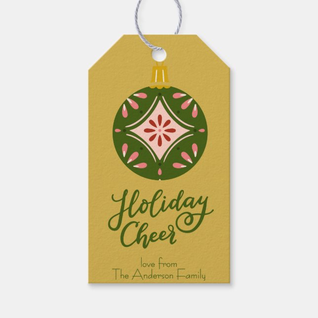 Märkre för julklapp för folkkonst-julklapp presentetikett (Framsidan)