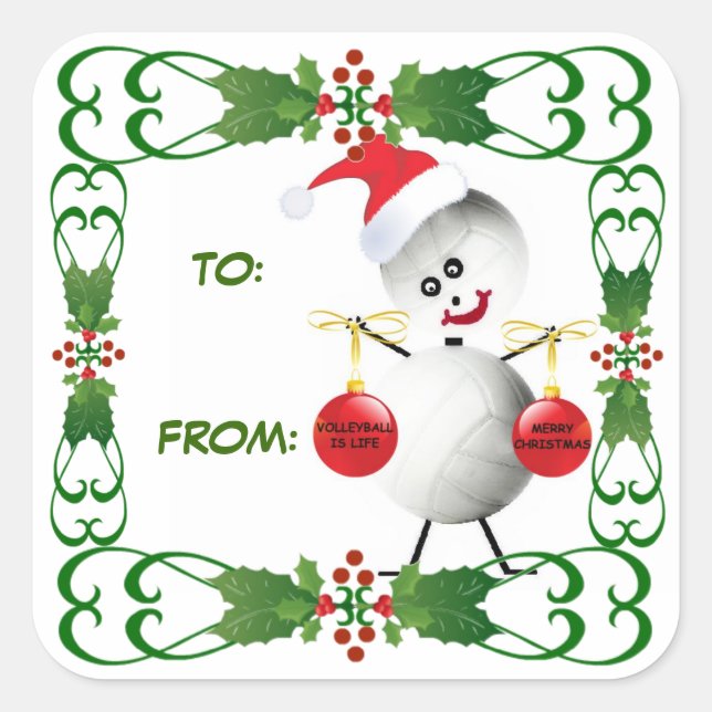 Märkre för julklapp fyrkantigt klistermärke (Framsida)