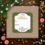 Märkre för julklapp - gamla tider fyrkantigt klistermärke<br><div class="desc">Den lilla perfekten skal och lägg dig som tillägg till din julklapp. Observera att på grund av den glanskhet som avslutas på dessa underbara klistermärken föreslår vi att man använder en Sharpie-markör när man skriver på dem,  i stället för en kulspetspenna.</div>