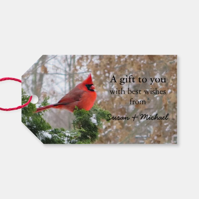 Märkre för julklapp i gren presentetikett (Baksidan Horisontell)