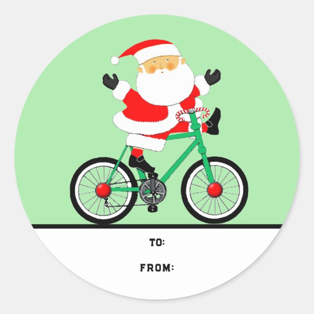 Märkre för julklapp, klassiskt rund etikett (Framsida)