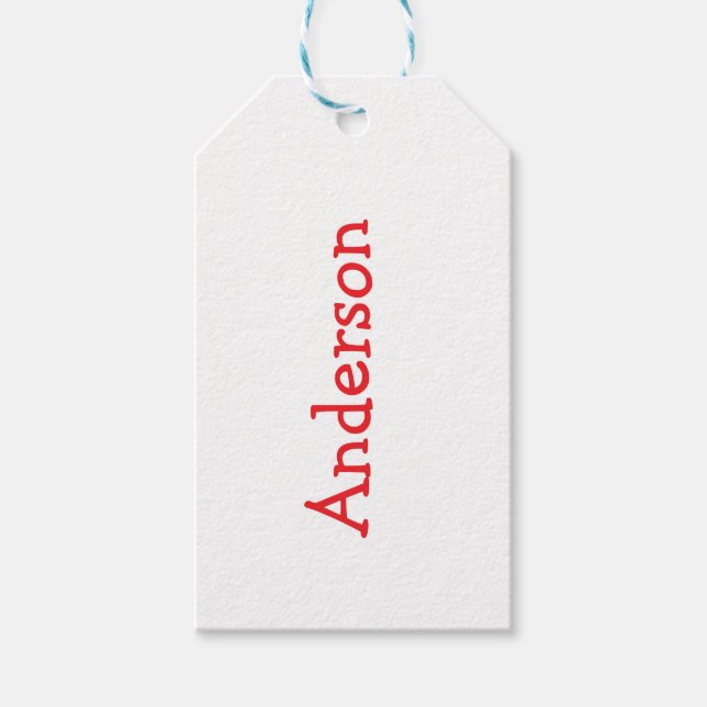 Märkre för julklapp, personlig presentetikett (Framsidan)