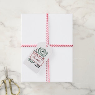 Märkre för julklapp presentetikett