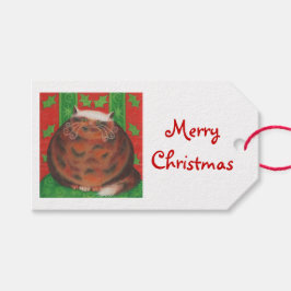 Märkre för julklapp Pud God jul vita Presentetikett