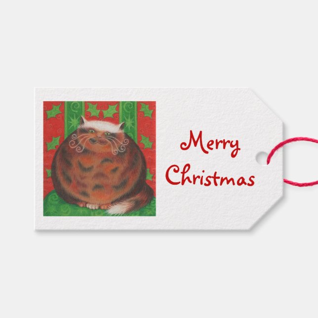 Märkre för julklapp Pud God jul vita Presentetikett (Framsidan (Horisontell))