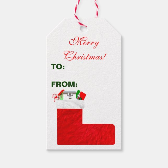 Märkre för julklapp (uppsättning med tio) presentetikett (Framsidan)