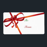 Märkre för julklappar fraktsedel<br><div class="desc">Red Ribbon-Juletiketter. © TDSwhite</div>