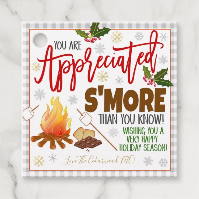 Märkre för julmässor gåvor etiketter (Framsida)