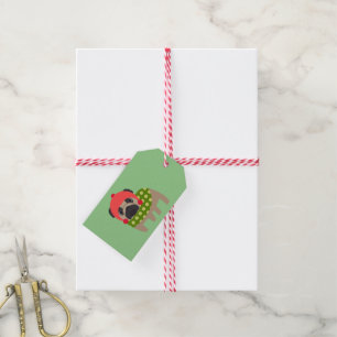 Märkre för julmopsgåva presentetikett