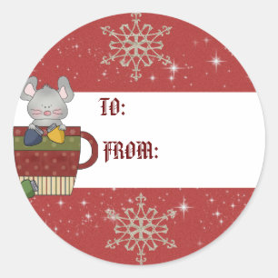 Märkre för julmusgåva runt klistermärke