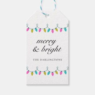 märkre för julomslutning i Ljus Retro Bright Gift  Presentetikett