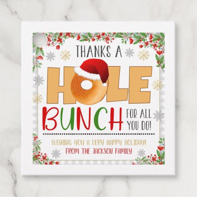 Märkre för julpåse gåvor etiketter (Framsida)