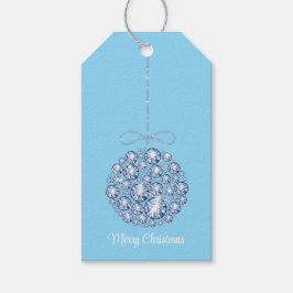 Märkre för julprydnad Crystal Blue Gift Presentetikett