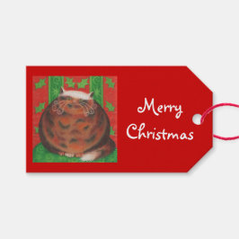 Märkre för julpud God jul-gåva röd Presentetikett