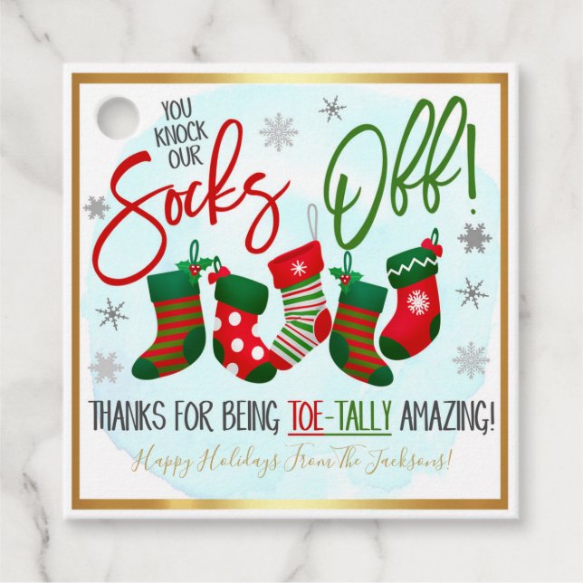 Märkre för julsock Gift Gåvor Etiketter (Framsida)