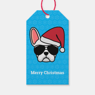 Märkre för julvit Fransk Bulldog Gift Presentetikett