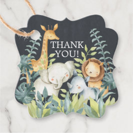 Märkre för jungle babystöttor för Chalkboard-jungl Gåvor Etiketter
