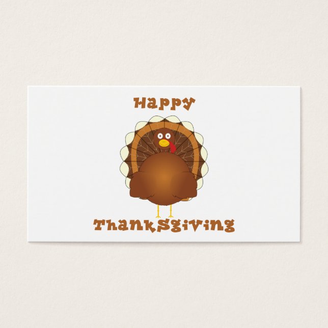 märkre för kalkongåvor från Happy thanksgiving tec Visitkort (Framsidan)