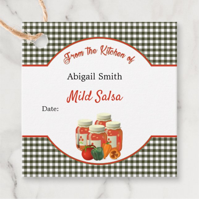 Märkre för kantetikett Salsa Square Gåvor Etiketter (Framsida)