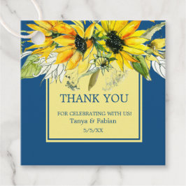 Märkre för Klassisk solrosasbröllop till förmån fö Gåvor Etiketter