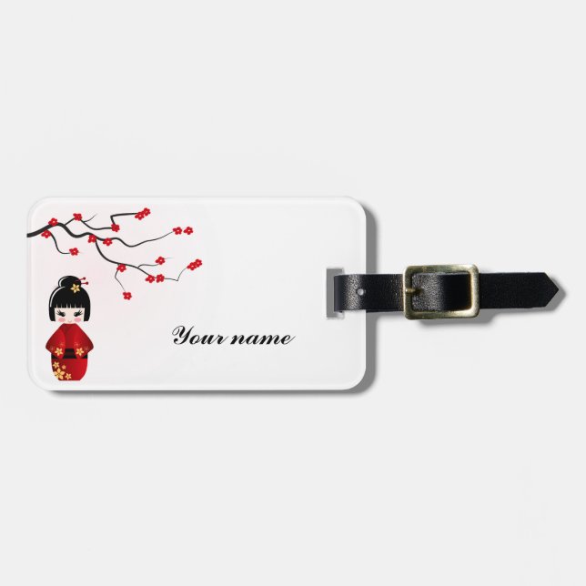 Märkre för Kokeshi dockabagage Bagagebricka (Horisontell Framsida)