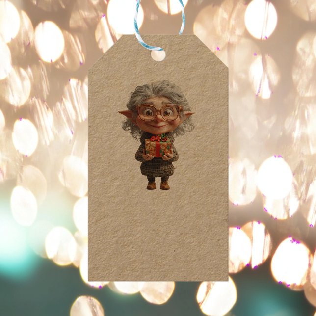 Märkre för lärare vid jul Elf Kraft Gift Presentetikett (Skapare uppladdad)