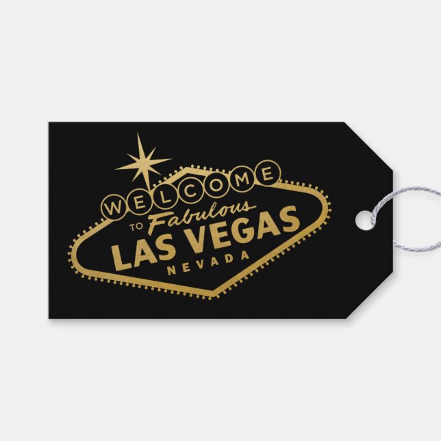 Märkre för Las Vegas Tack Favor Gift Bag Presentetikett (Framsidan (Horisontell))