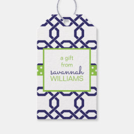 Märkre för lattice & Grosgrain Personlig Gift Presentetikett