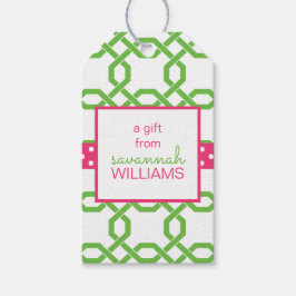 Märkre för lattice & Grosgrain Personlig Gift Presentetikett