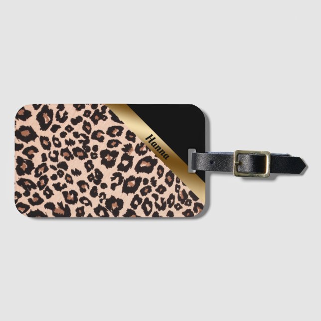 Märkre för Leopard Print Loggage Bag Bagagebricka (Framsida horisontal)