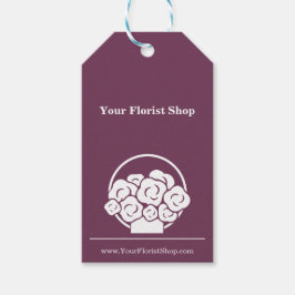 märkre för Lila av Anpassningsbar och vit blomster Presentetikett