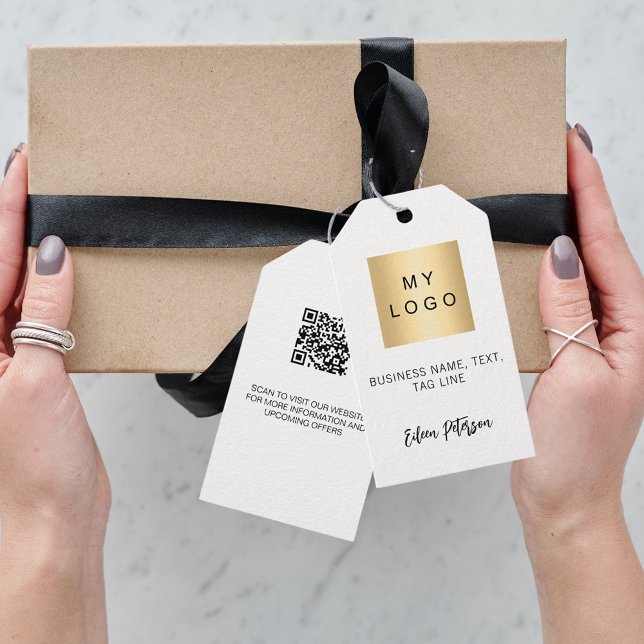 Märkre för logotyp QR-kodhängning för svartvit nam Presentetikett (Skapare uppladdad)