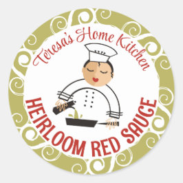 Märkre för matlagning av matolja, kökskökkock elle runt klistermärke