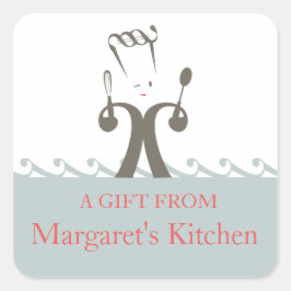 Märkre för matlagningsbrickor för musikmatkock fyrkantigt klistermärke