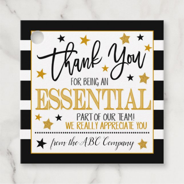 Märkre för medarbetaravskrivning gåvor etiketter (Framsida)