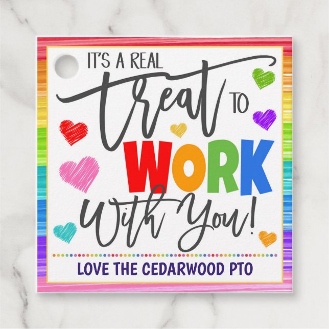 Märkre för medarbetare gåvor etiketter (Framsida)